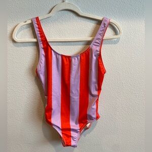 Solid & Striped One Piece Swimsuit